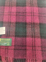 Image for John Hanley Lambswool Throw - Pink and Blackwatch Check