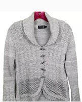 Image for Tivoli Irish Linen Cotton Cardigan Sweater with Toggle Closure, Size Small