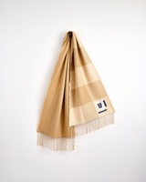 Avoca WARP Two Tails of Merino Scarf, Cream and Camel