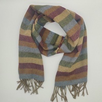 John Hanly Irish Lambswool Scarf, Multicolor Striped
