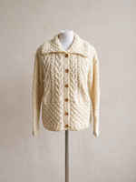 Tivoli Irish Aran Cardigan Sweater in Natural