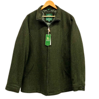 Image for Emerald Isle Weaving Dublin Style Full Zip Tweed Jacket, Olive