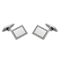 Hector Sterling Silver Cufflinks with Braided Border