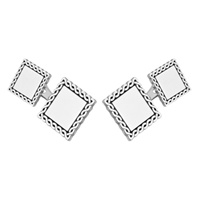Hector Sterling Silver Double-Faced Cufflinks with Braided Border