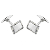Hector Sterling Silver Cufflinks with Braided Border - MADP