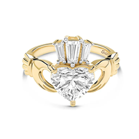 Image for 14K Gold Lab-Grown Diamond Claddagh Ring