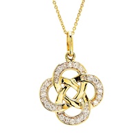 Image for 14kt Gold Lab Grown Diamond Dara Celtic Knot Necklace
