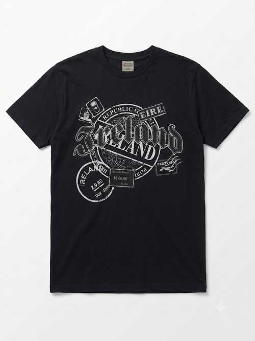Image for Republic of Ireland Passport T-Shirt by Cara Crafts - Black