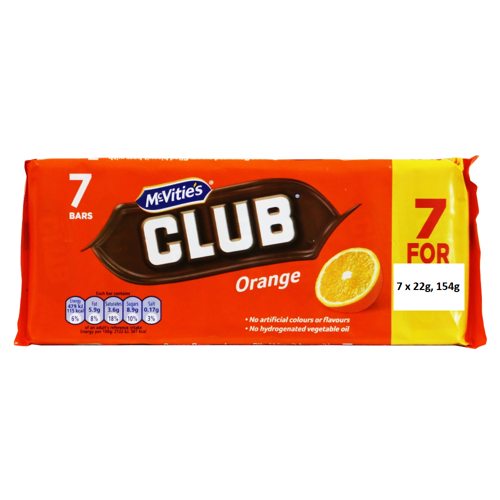 Image for McVities Club Orange Chocolate 7 Pack 154g