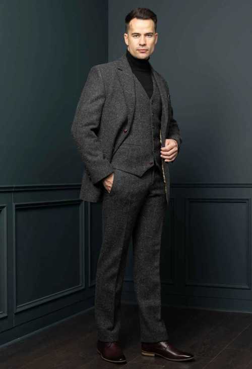 Image for Classic Irish Tweed Jacket - Smoke Grey James Stephens  -