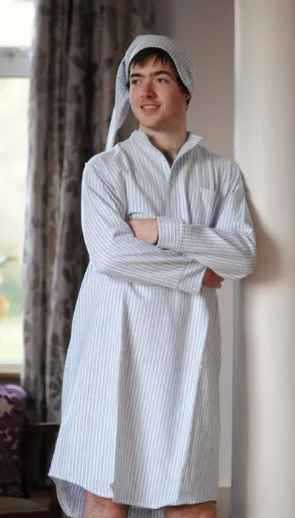 Image for Gleneske Traditional Stripe Irish Nightshirt Classic Blue