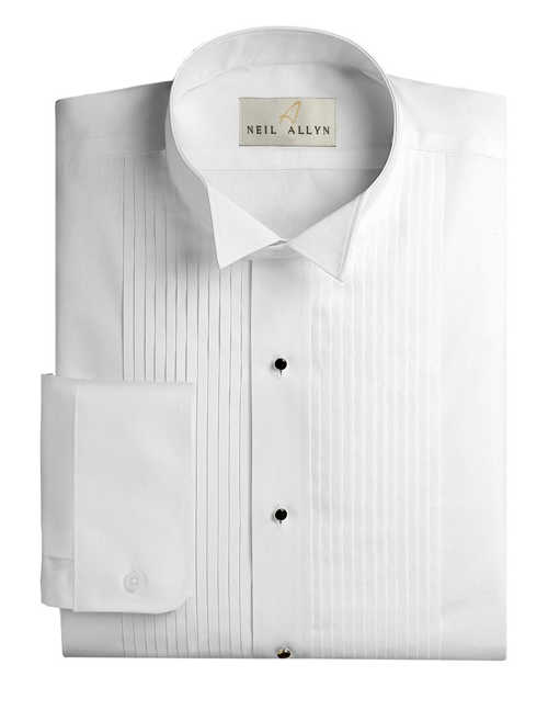 Image for 1/4" WINGTIP MENS WHITE TUXEDO SHIRT