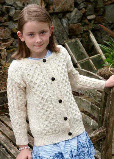Image for Tivoli Aran Knit Kids Cardigan- Natural