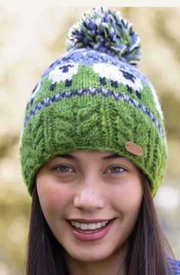 Image for Erin Knit Wear Aran Sheep Bobble Hat