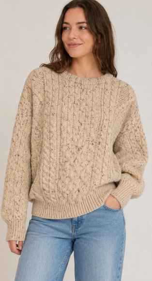 Image for Tivoli Fisherman Wool Sweater- Oatmeal