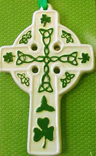 Image for Celtic Cross Ornament with Shamrock