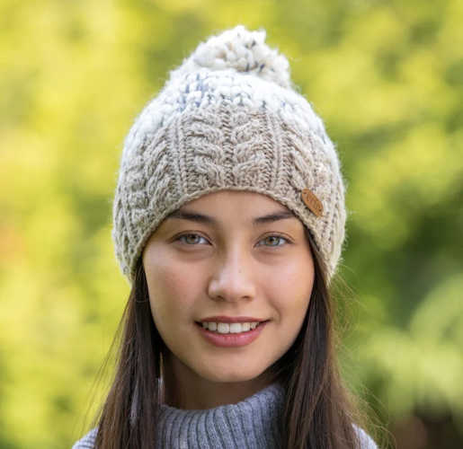 Image for Erin Knitwear Flecked Uneven Wool Bobble Hat