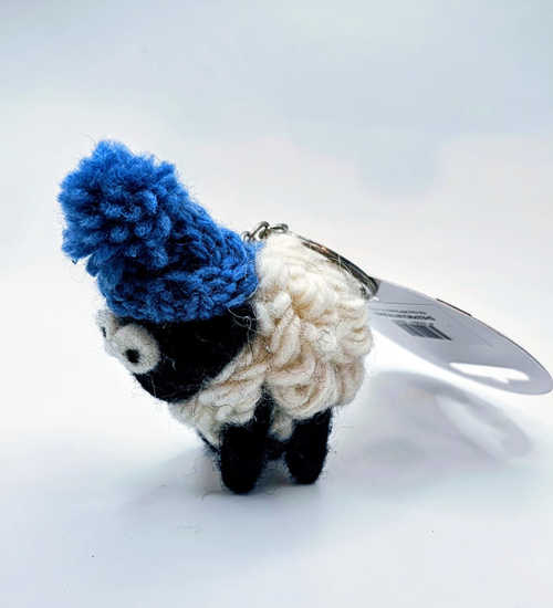 Image for Erin Knitwear Irish Labaabaa Sheep with Bobble Hat Collectible Keychain