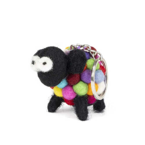 Image for Erin Knitwear Irish Labaabaa Standing Felt Wool Sheep Keychain, MultiColour