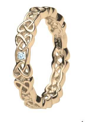 Image for 14kt Gold Vermeil Diamond Set Celtic Knot Ring
