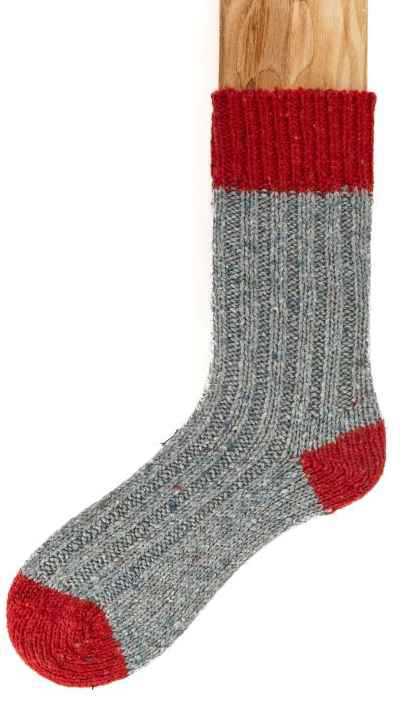 Image for Grange Craft Connemara Flecks Socks, Light Blue and  Red