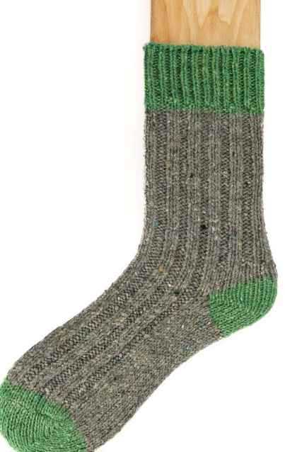 Image for Grange Craft Connemara Flecks Socks, Grey and Mint