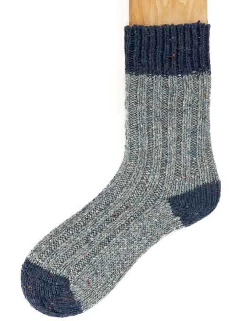 Image for Grange Craft Connemara Flecks Socks, Light Blue and Navy