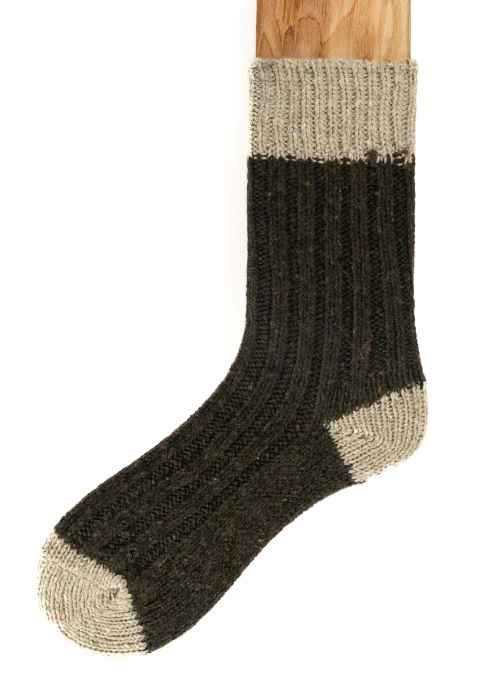 Image for Grange Craft Connemara Flecks Socks, Moss and Beige