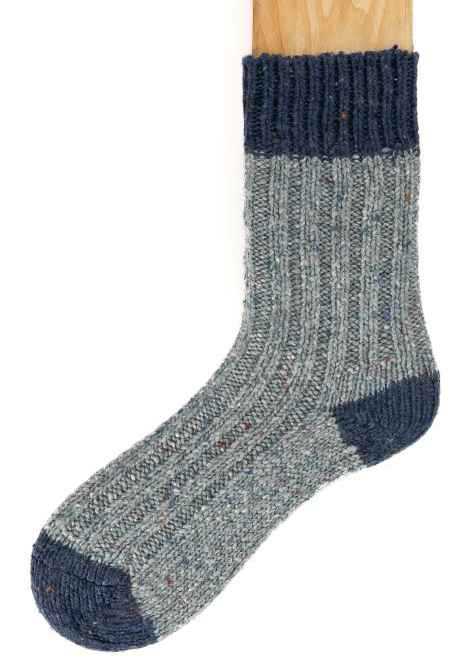 Image for Grange Craft Connemara Flecks Socks, Navy and Light Blue
