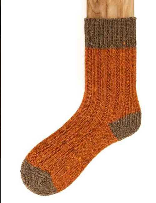 Image for Grange Craft Connemara Flecks Socks, Orange and Brown