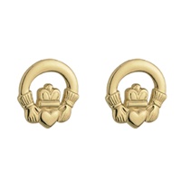 Image for 14K Gold Plated Claddagh Post Earring