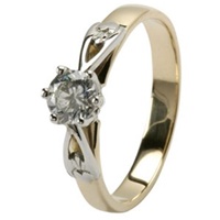 14kt Yellow & White Gold Claddagh .25ct Diamond Ring