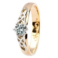 14kt White & Yellow Gold .33ct Trinity Round Diamond Ring