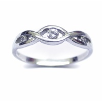 Image for 14K White Gold Infinity Diamond Set Ring