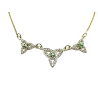 Image for 14k Yellow Gold Diamond and Emerald Trinity Knot Pendant