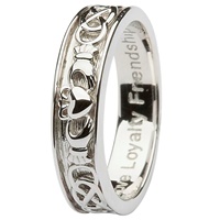 Image for Sterling Silver Claddagh and Celtic Knot  Band Style Ring