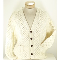 Image for Hand Knitted Irish Celtic Honeycomb Wool Cardigan Sweater