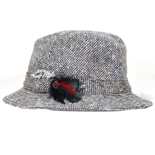 Hanna Grey Multi Colored Tweed Walking Hat XL - Irish Jewelry