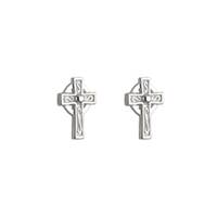 Image for Sterling Silver Tiny Celtic Cross Stud Earrings