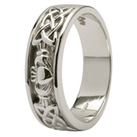 Image for 14kt Claddagh Wedding Ring with Celtic Knotwork