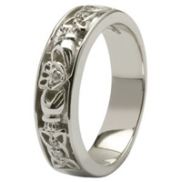 Image for Claddagh Wedding Ring Diamonds Set with Celtic Knotwork