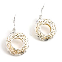 Image for Keith Jack Celtic Window To The Soul Earrings Sterling Silver and 24K Gold