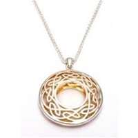 Image for Keith Jack Celtic Window To The Soul Pendant Sterling Silver and 24K Gold (Round Small)