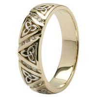 Image for 14K Yellow Gold Diamond Wedding Ring with Trinity Knots
