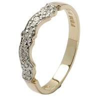 14K Gold Matching Wedding Ring For Diamond Claddagh Ring
