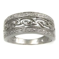 Image for 14K White Gold Diamond Set Celtic Ring