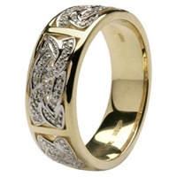 Image for Diamond encrusted Trinity Knot Ladies Wedding Ring