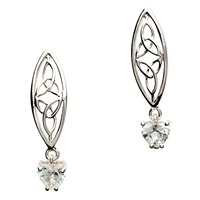 Image for Trinity and CZ Heart Earrings