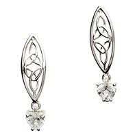 Trinity and CZ Heart Earrings