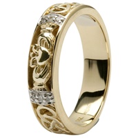 Image for 14Kt Yellow Gold Diamond Celtic Wedding Ring